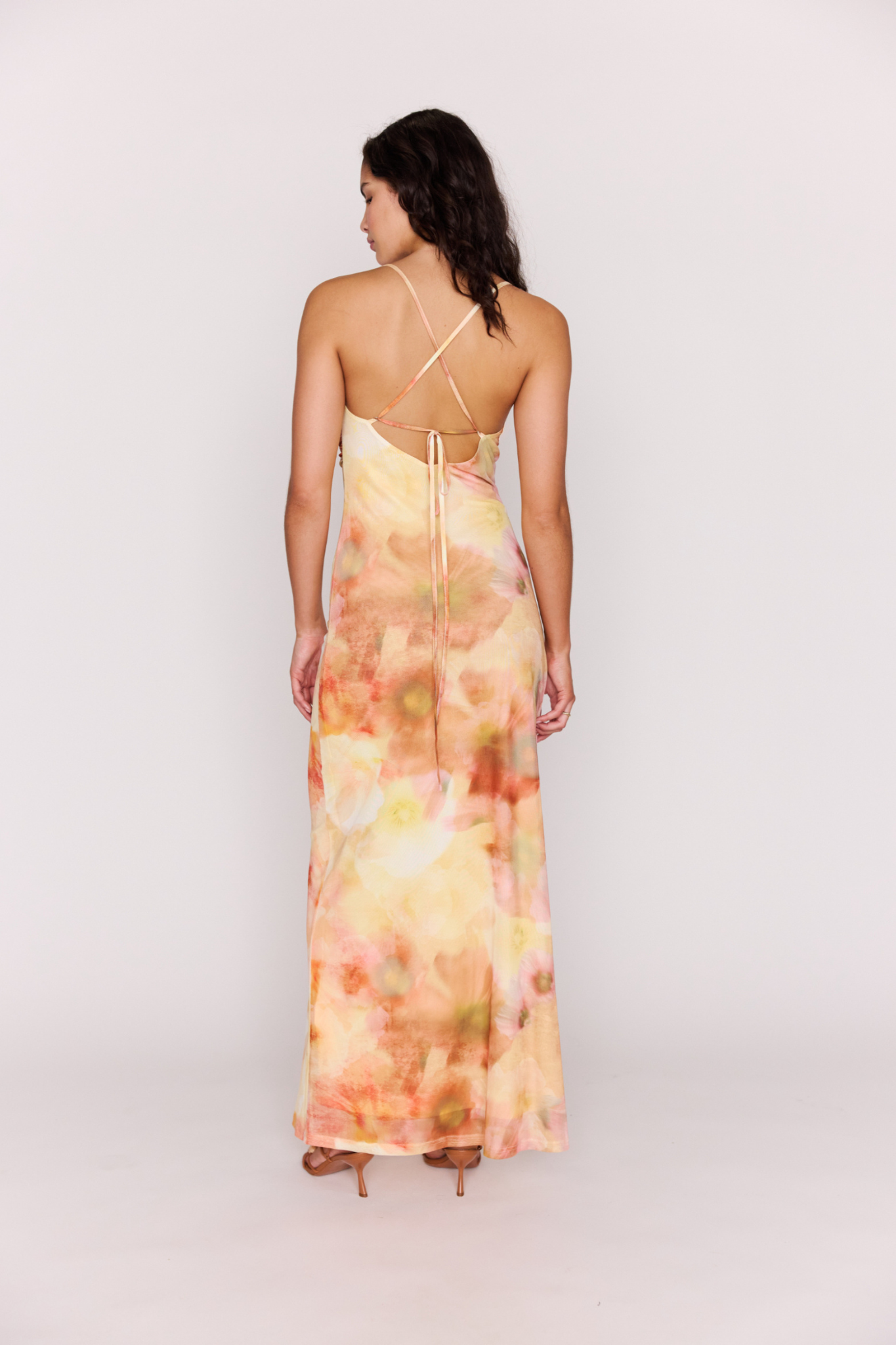 Aria Watercolor Mesh Maxi Dress