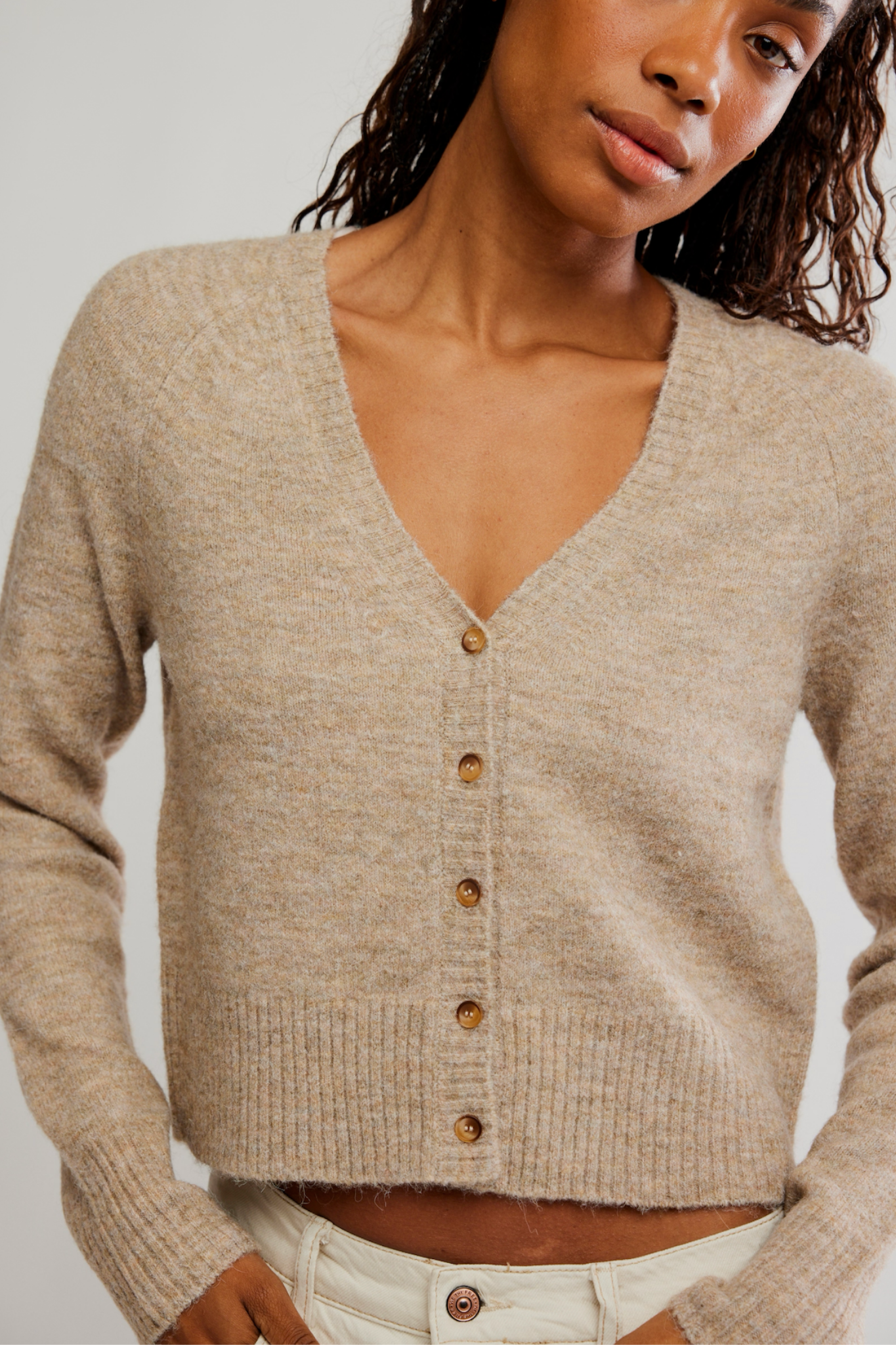 School Girl Feather Grey Cardi