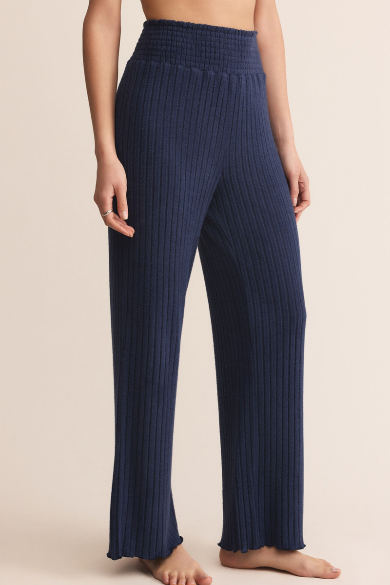 Dawn Blue Sapphire Smocked Rib Pants