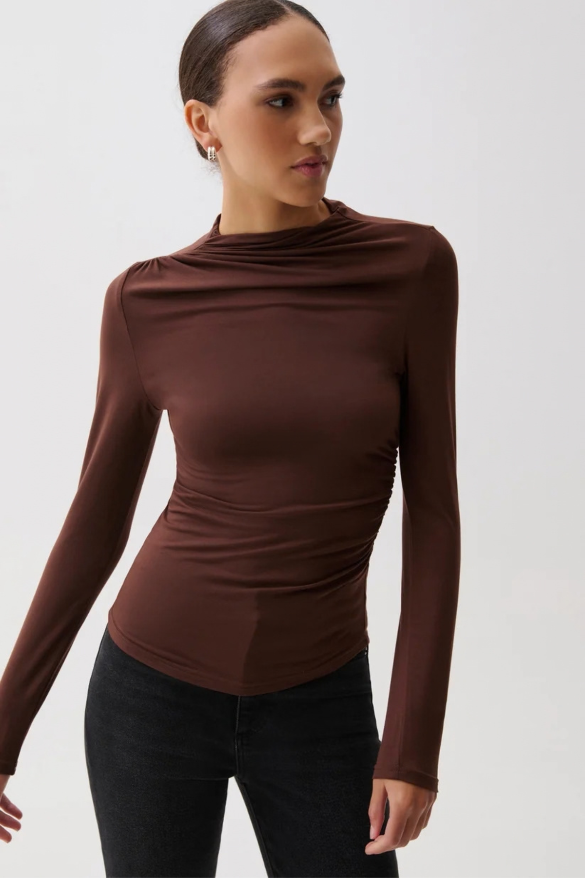 Nathalia Woodland Mock Neck