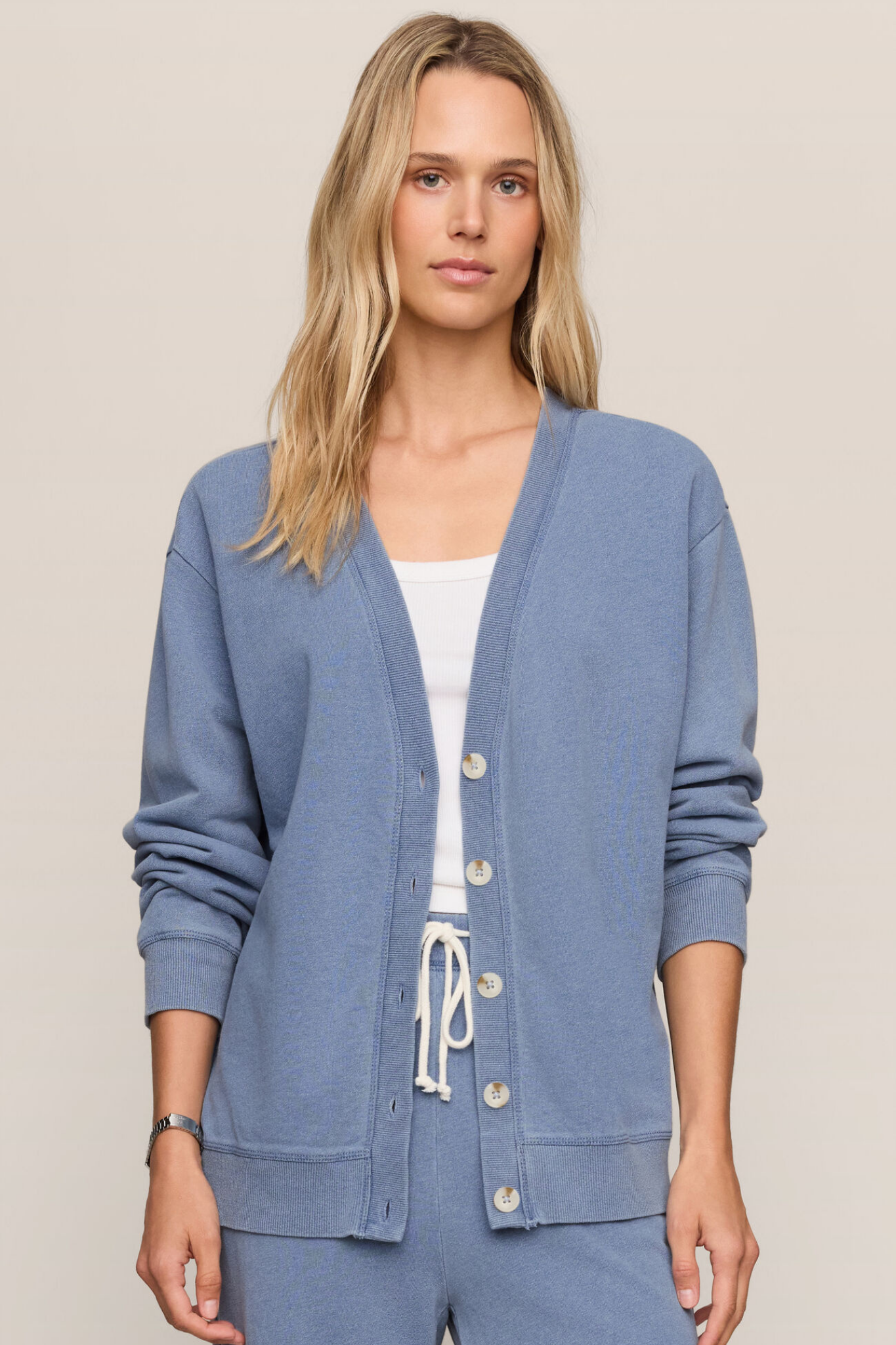 Dazed Santorini Indigo Knit Denim Cardigan