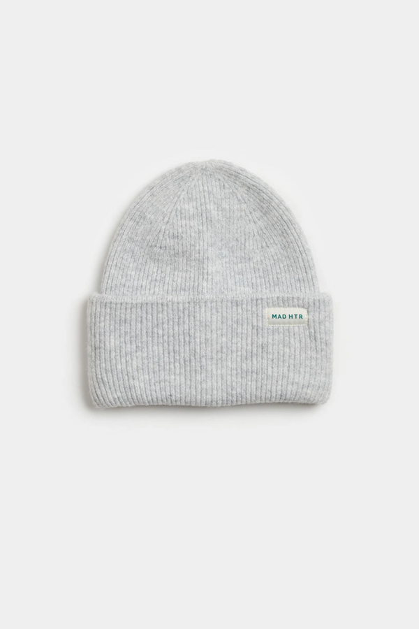 Heather Grey Ribbed Knit Beanie