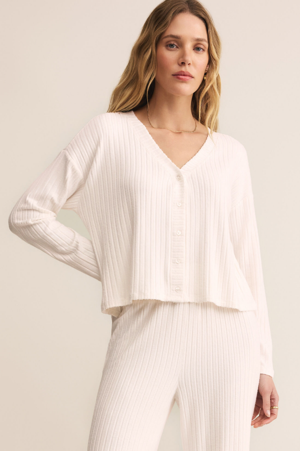 Mara Vanilla Ice Rib Cardigan