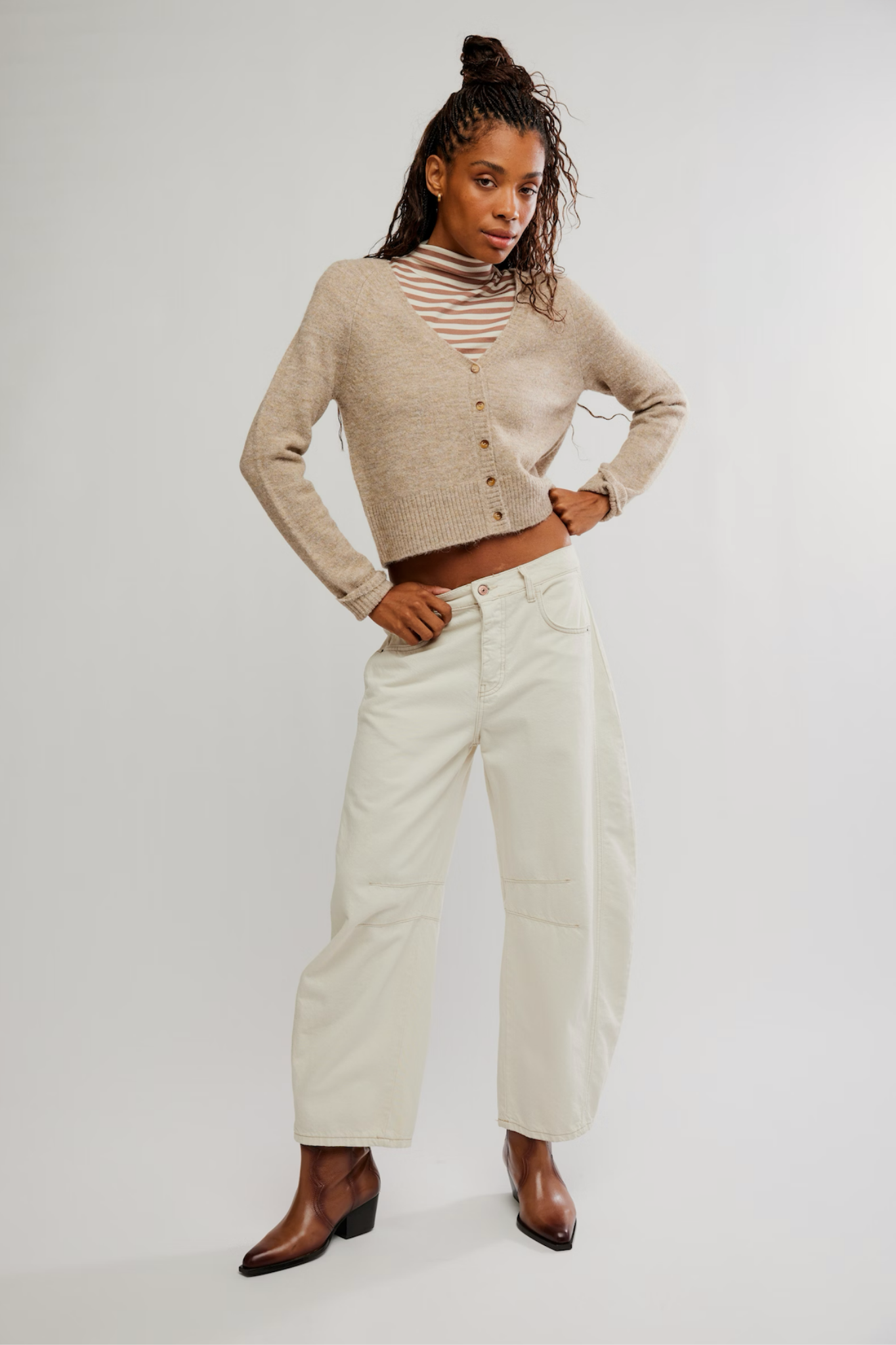 School Girl Feather Grey Cardi