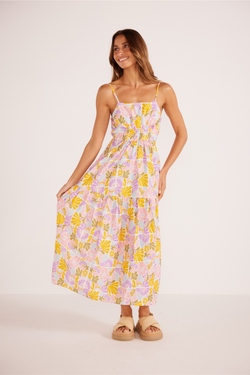 Soleil Retro Floral Midi Dress