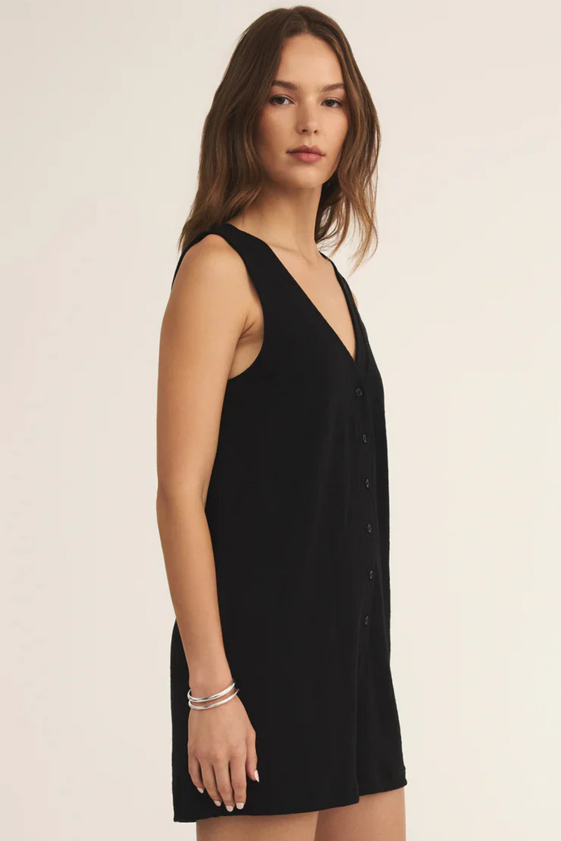 Solace Black Textured Romper