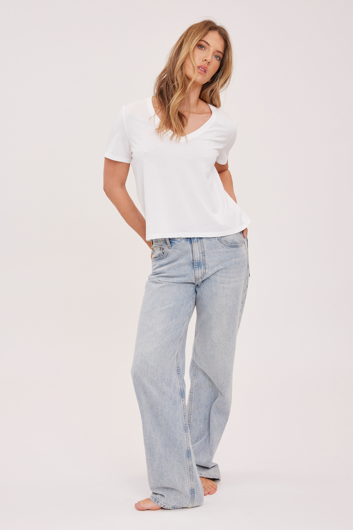 Lucy White V-Neck Tee