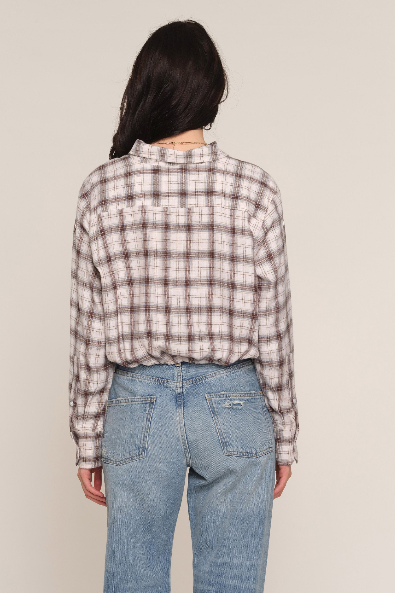Oxford Bisque Plaid Top