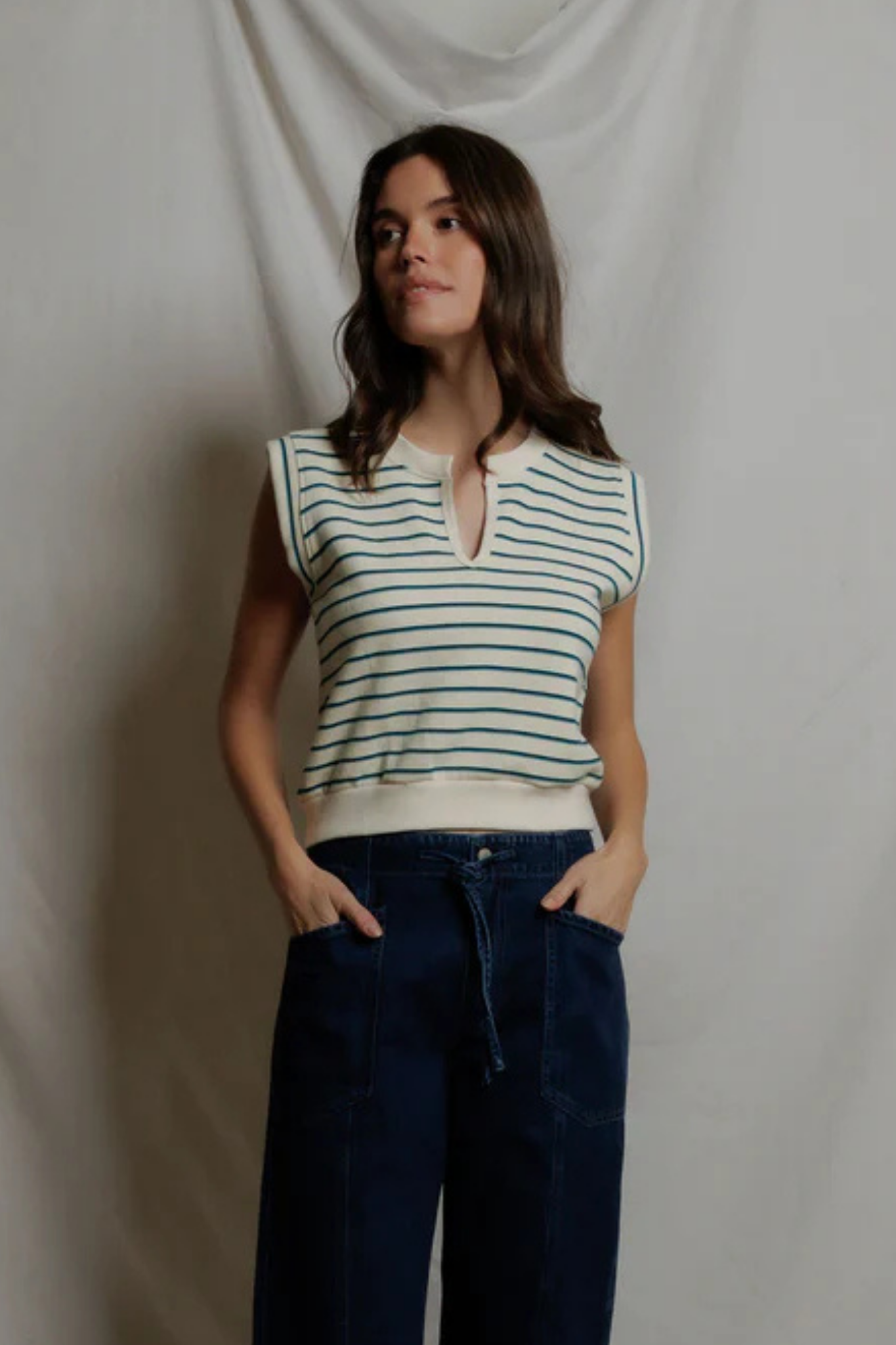 Sloane Blue Stripe Top