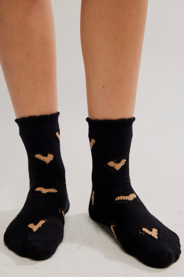 Cupids Bow Black Socks