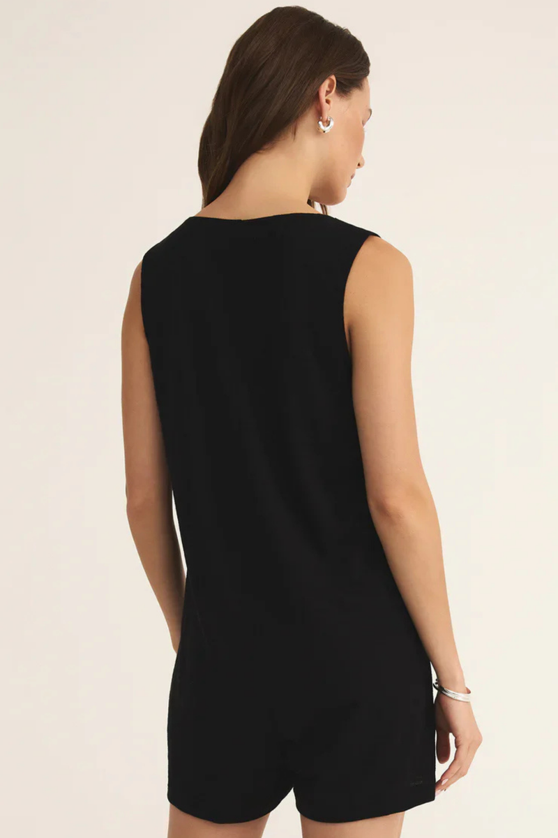 Solace Black Textured Romper