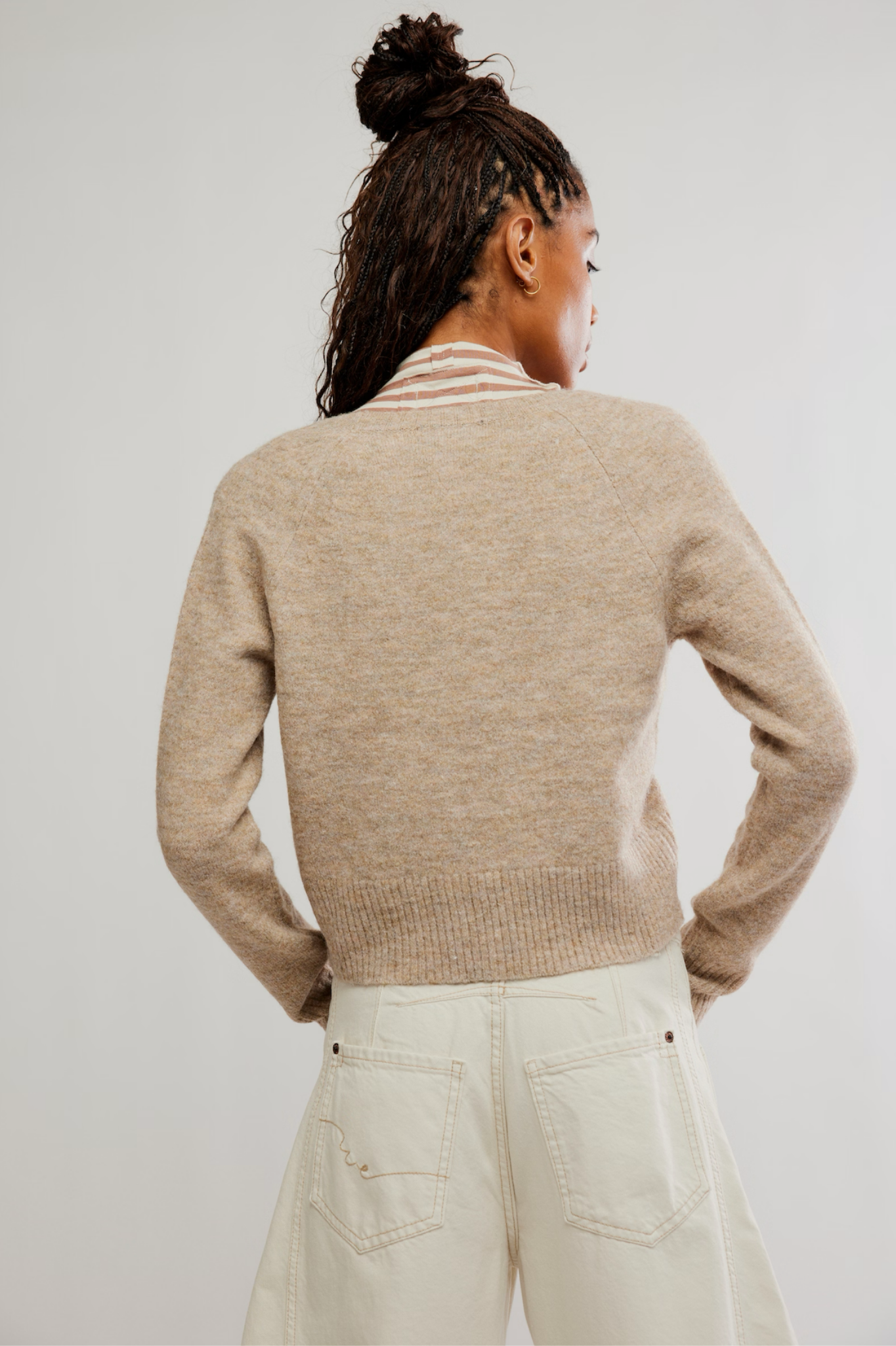 School Girl Feather Grey Cardi