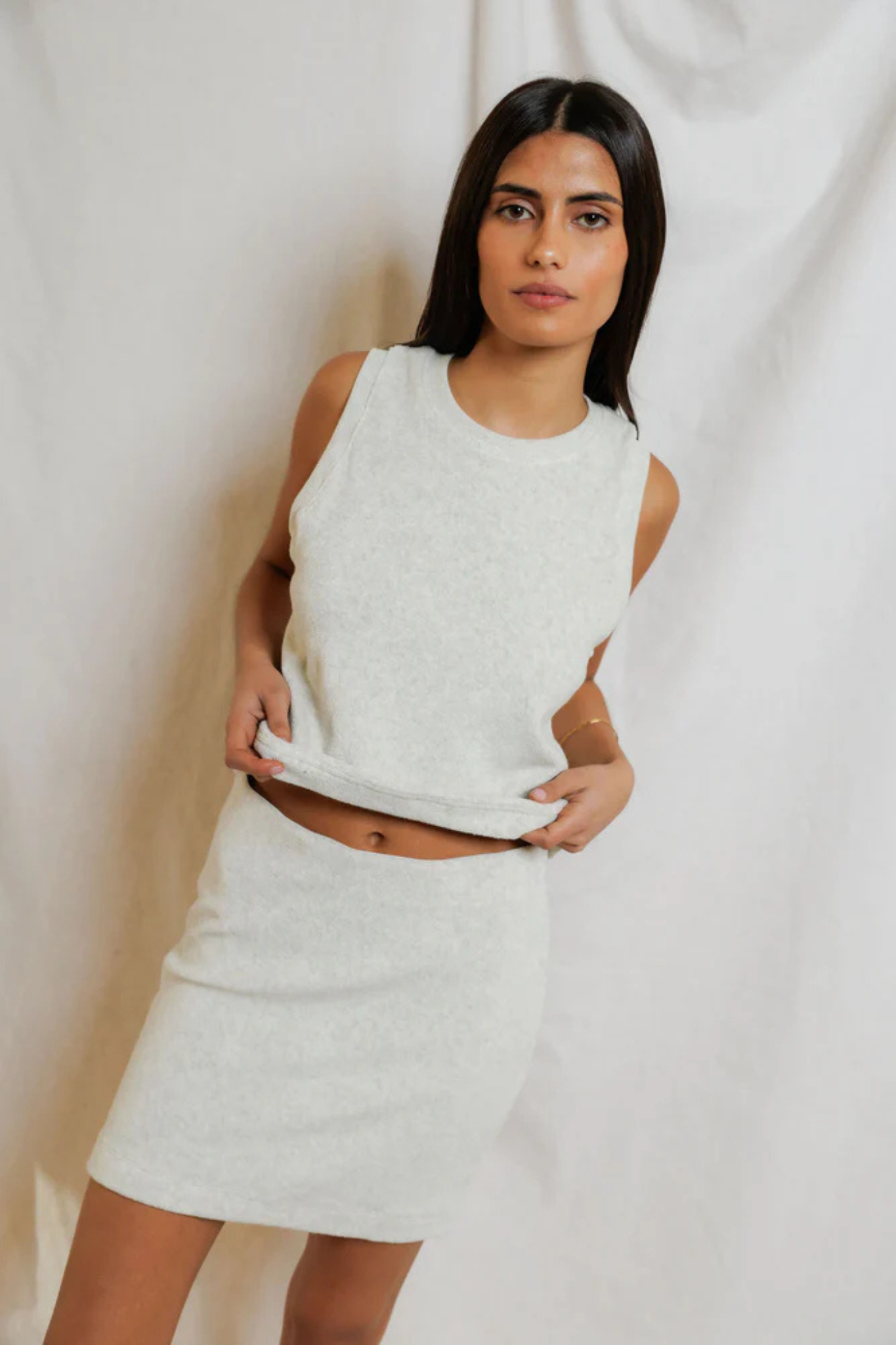 Esther Oatmeal Loop Terry Tank