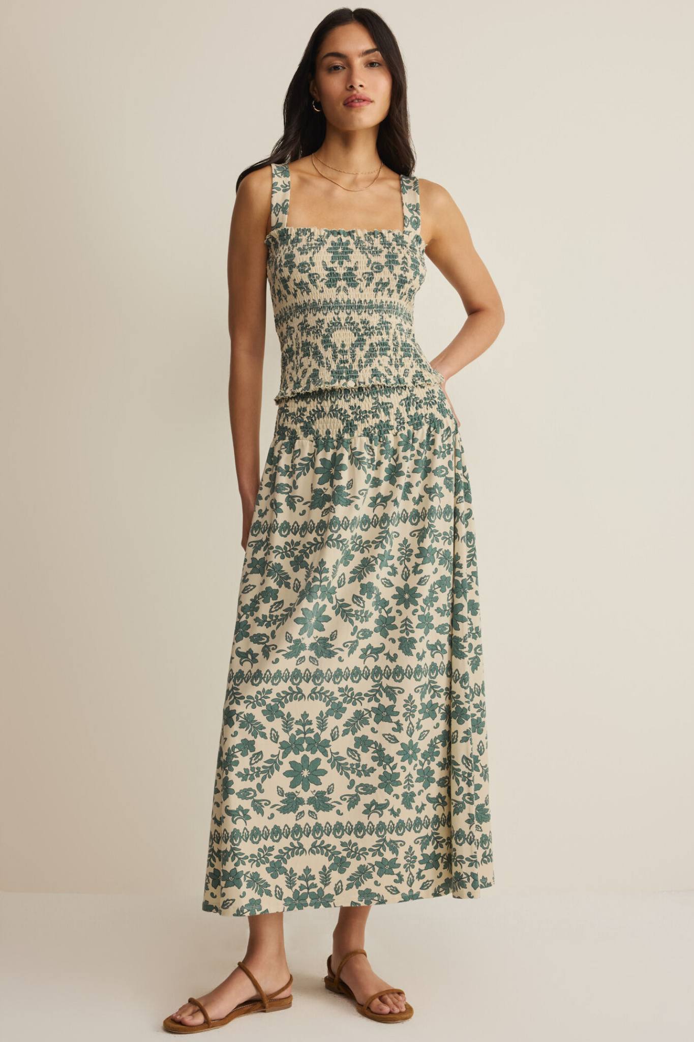 Leya Everglade Paisley Smocked Tank