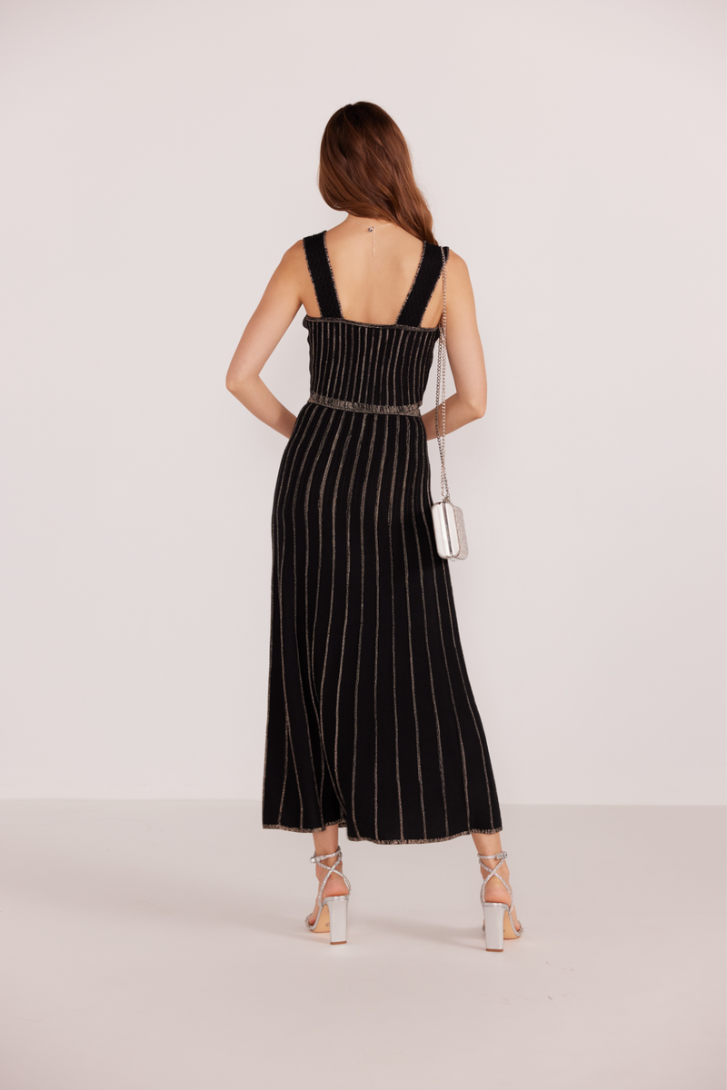 Celia Lurex Stripe Midi Skirt