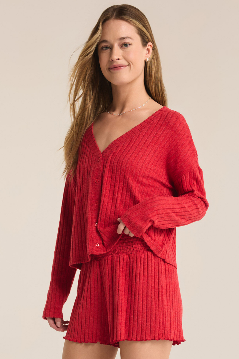 Mara Red Cardigan Top