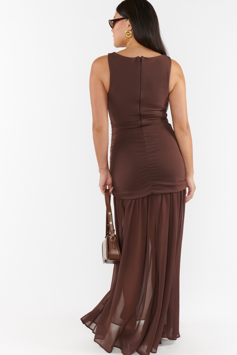 Aria Chocolate Maxi Dress