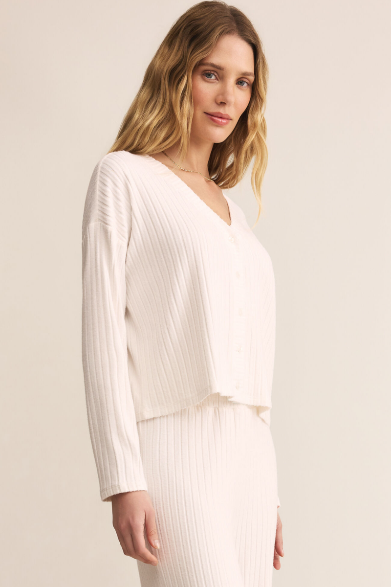 Mara Vanilla Ice Rib Cardigan