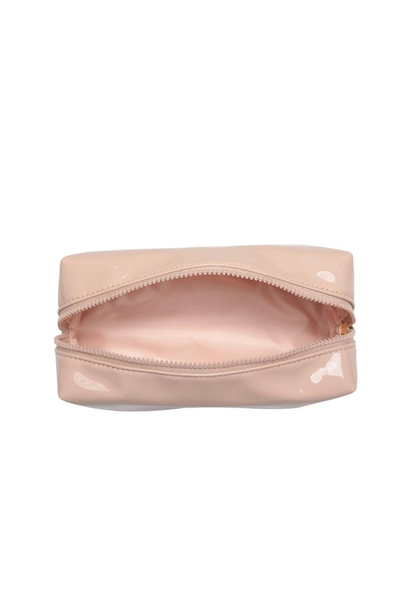 Nude Patent Cosmetic Bag