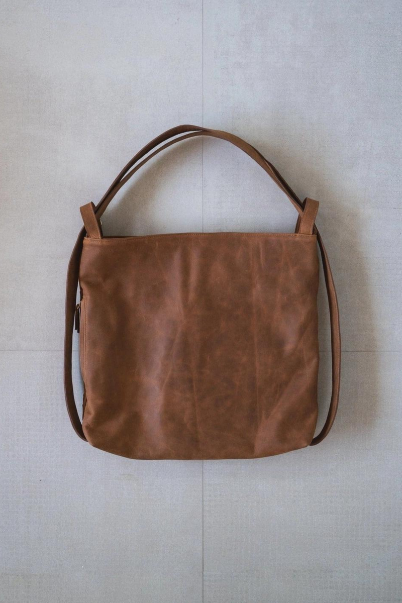 Evra Woven Tote - Light Saddle