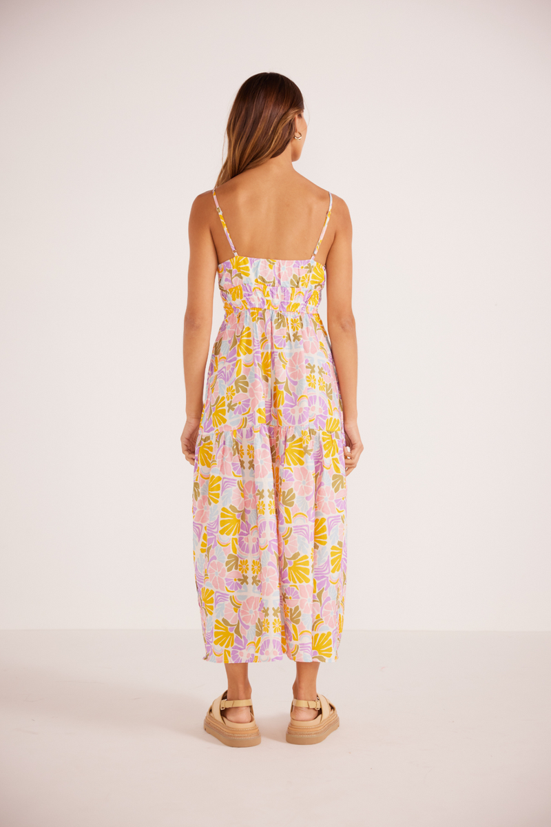 Soleil Retro Floral Midi Dress