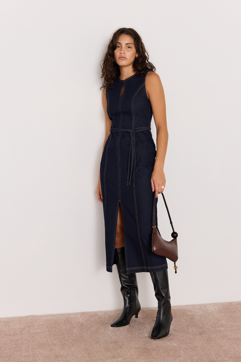 Raya Denim Midi Dress