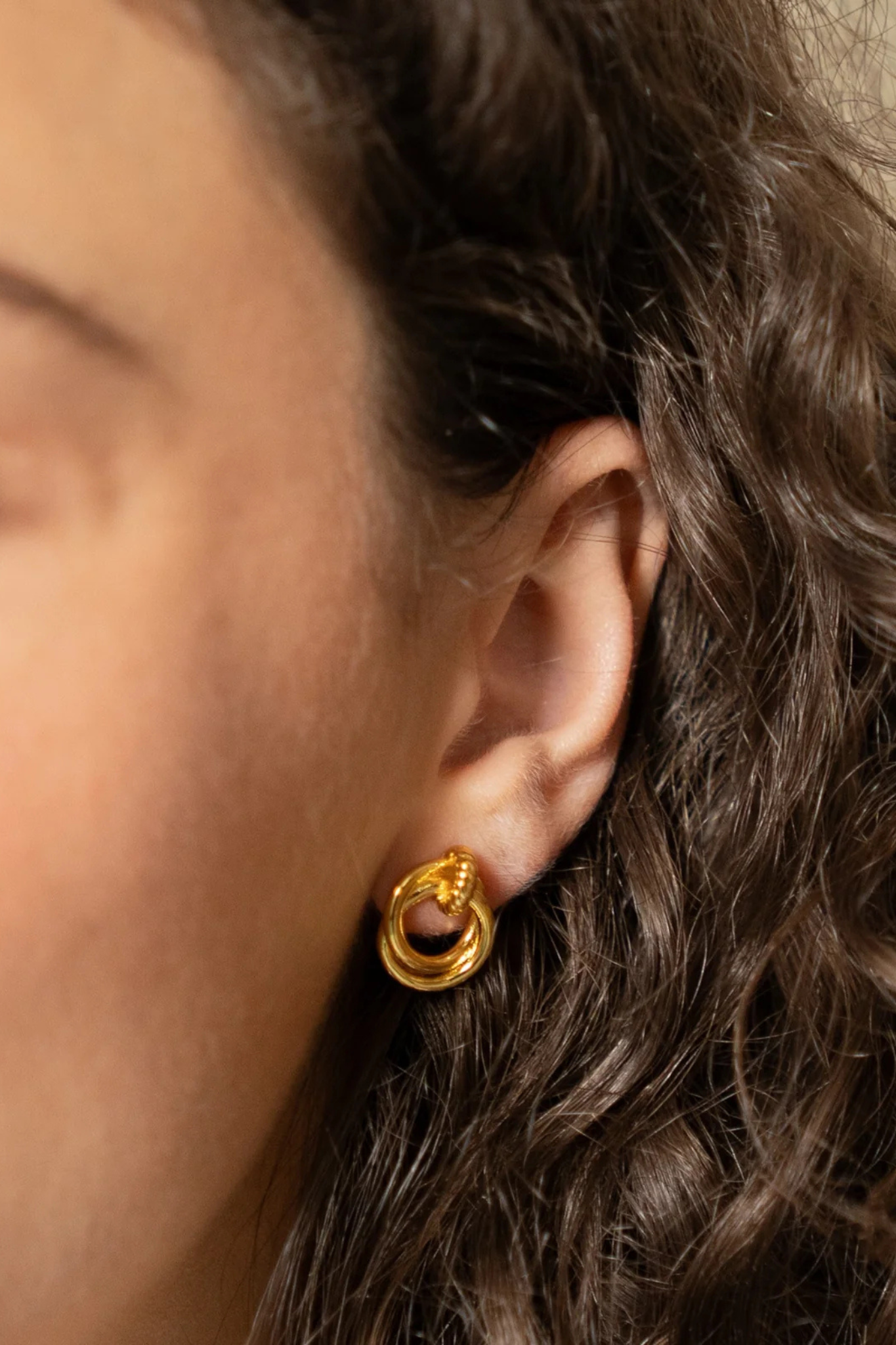 Gold Looped Duo Studs