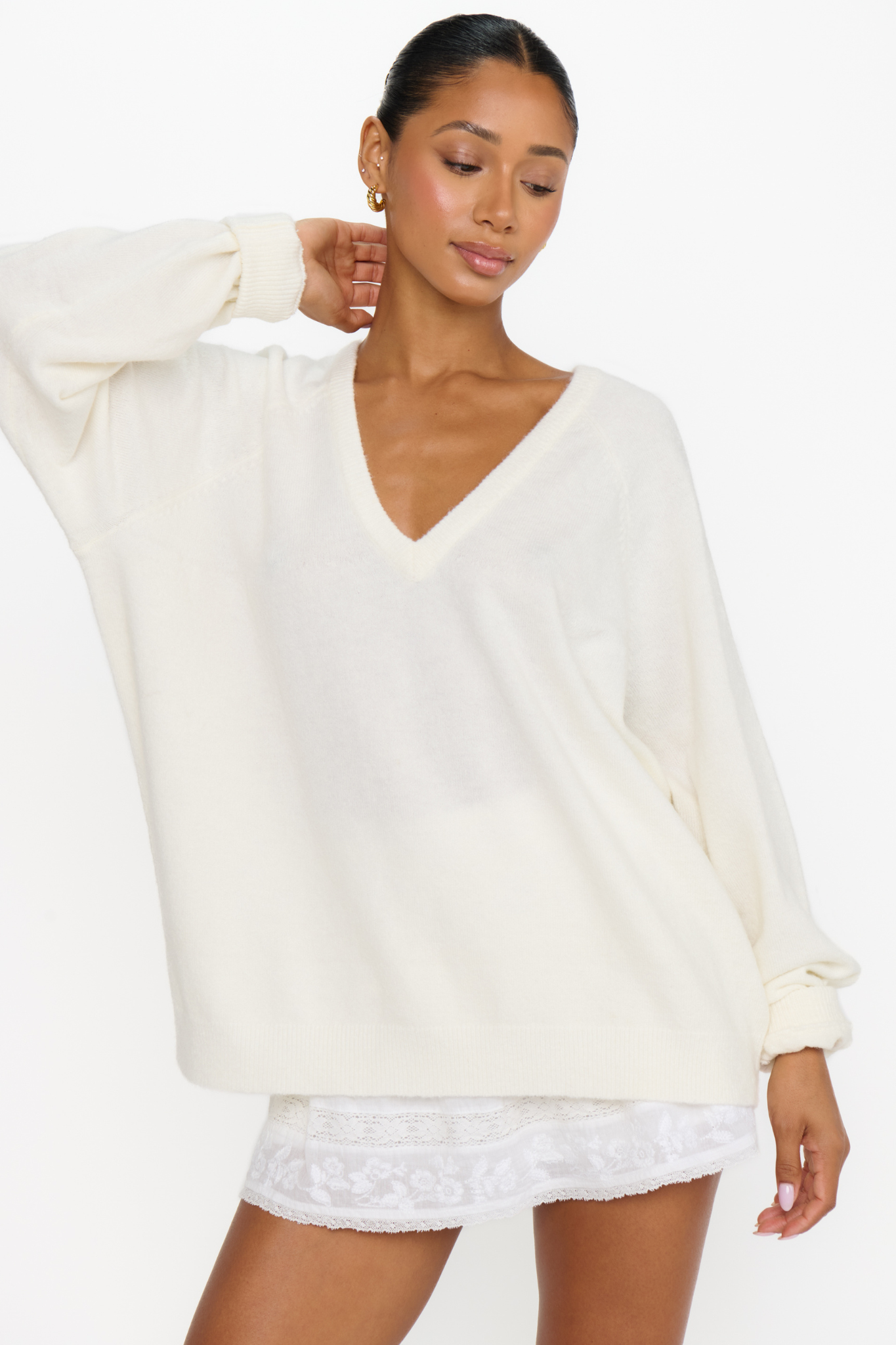 Anything Goes Cream Knit Sweater