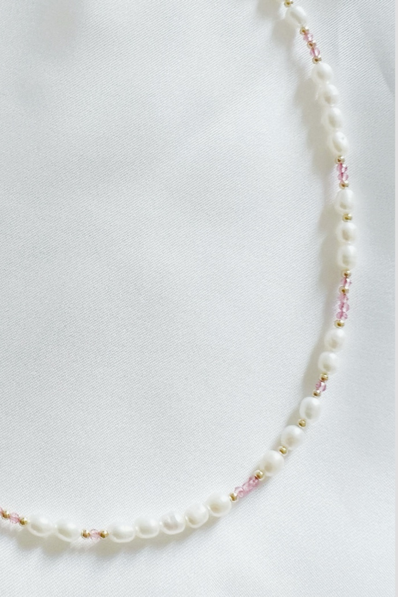 Pink Skies Freshwater Pearl Beaded Necklace