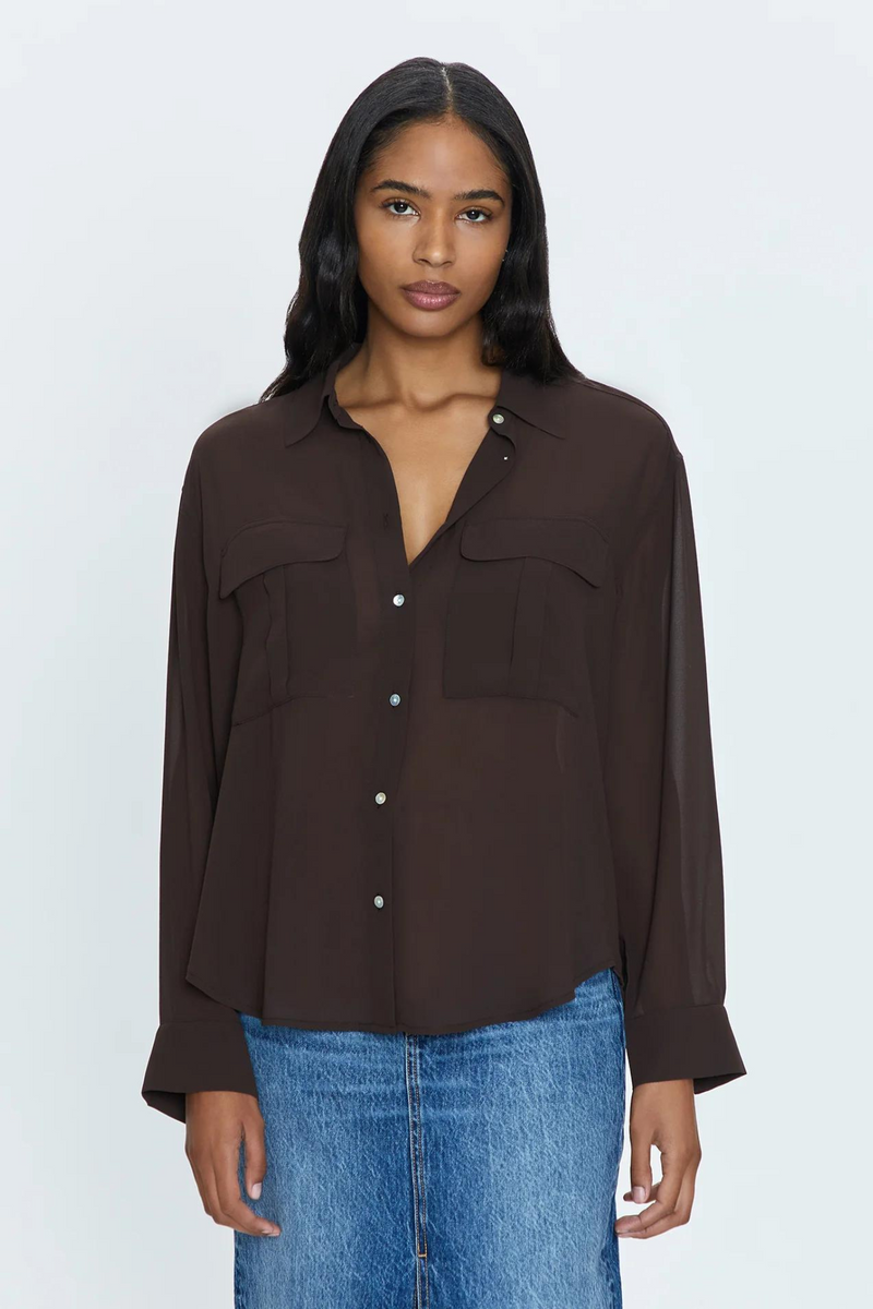 Reese Dark Roast Sheer Blouse