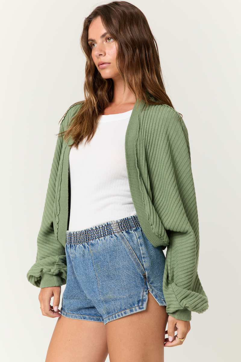 Davina Sage Rib Cardi