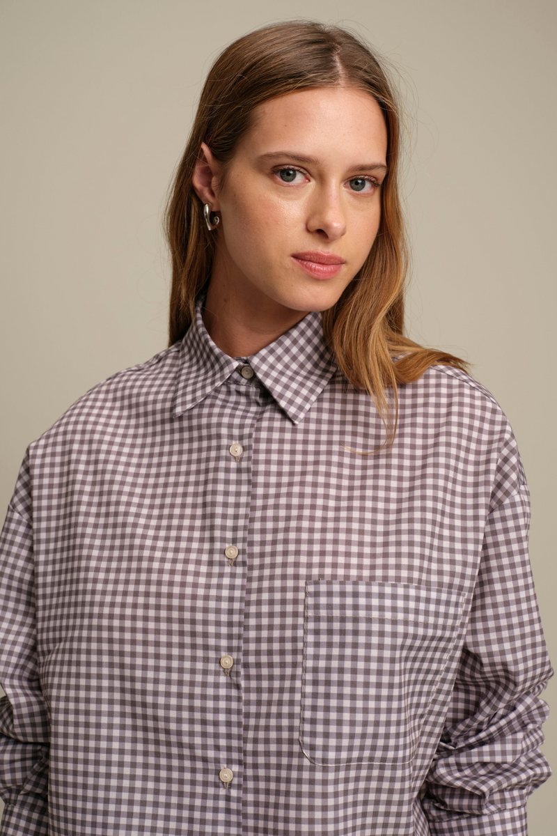 Lance Vichy Burgundy Top
