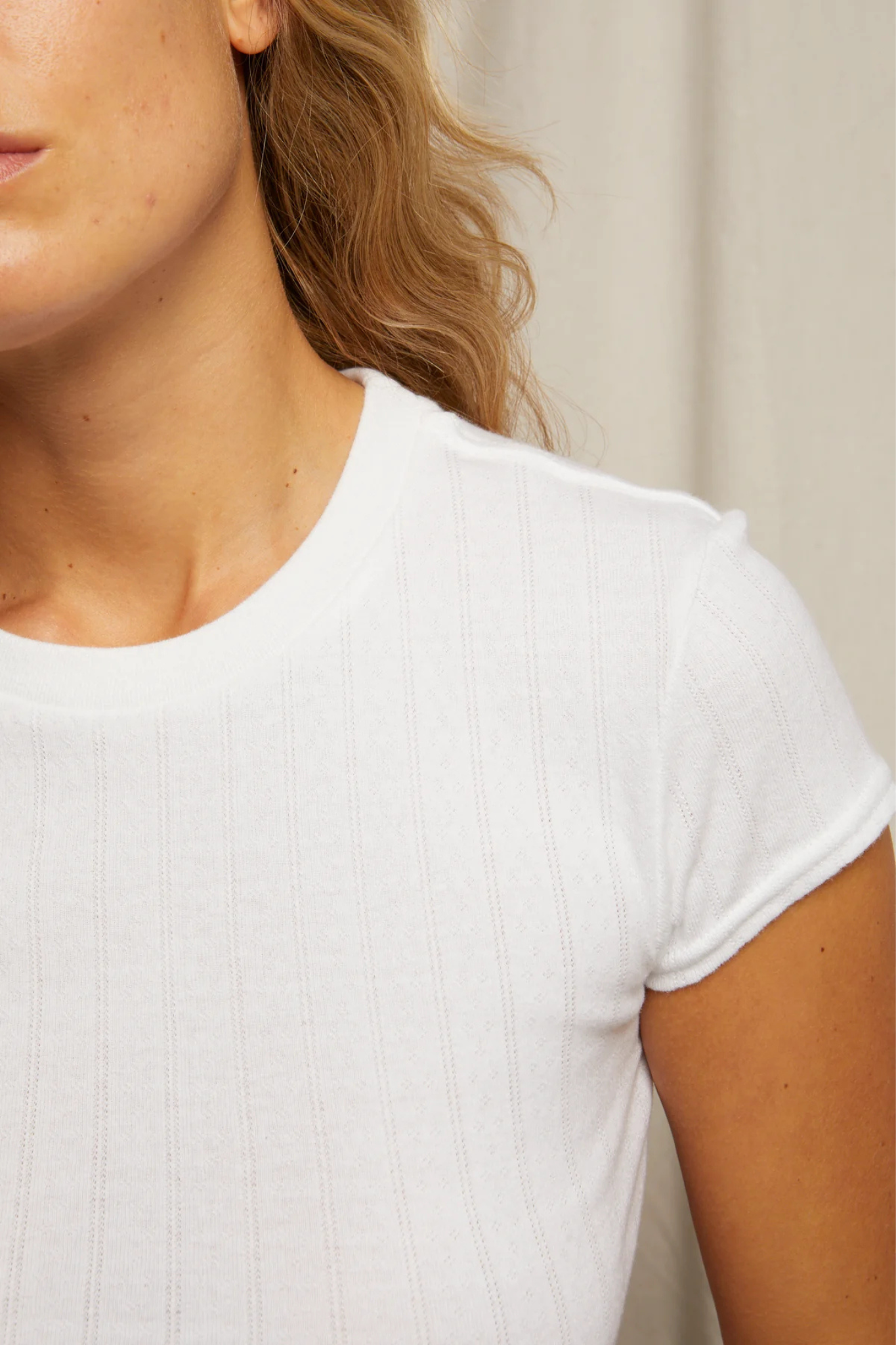 Jude White Pointelle Tee