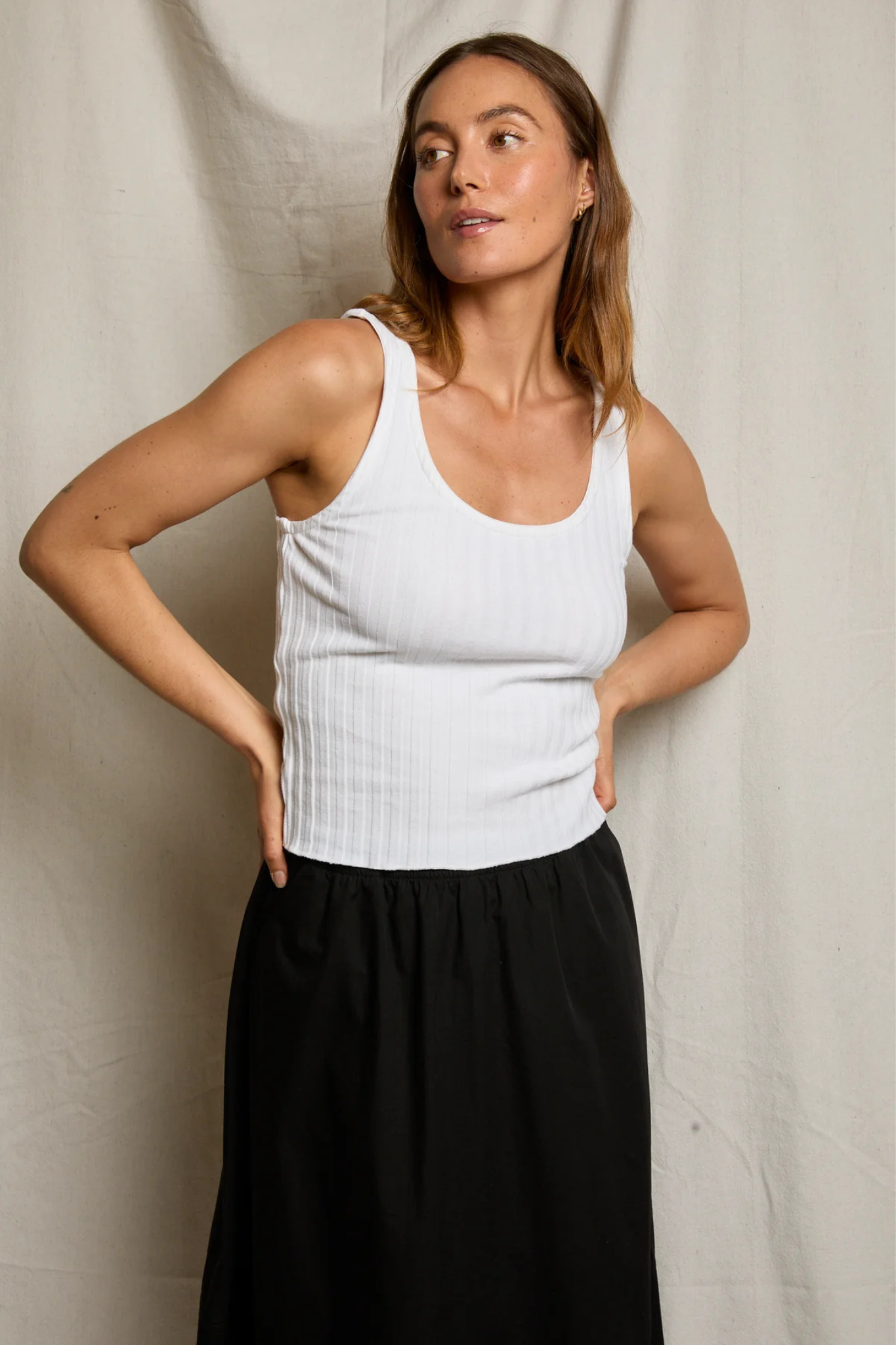 Rae White Rib Tank