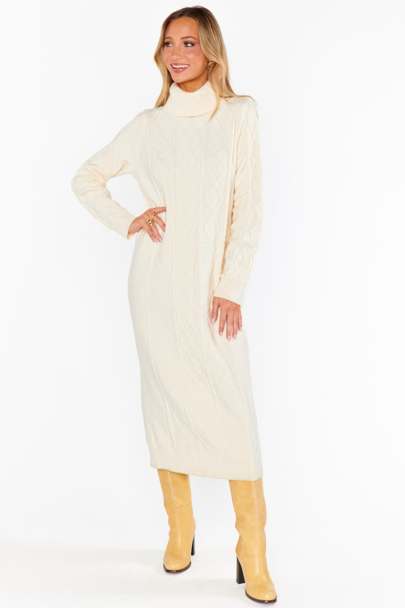 Montreal Cream Midi Dress