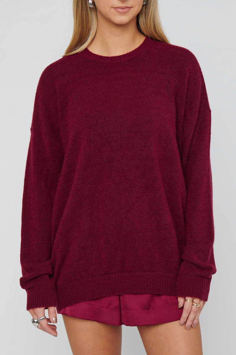 Feel Good Maroon Knit Sweater