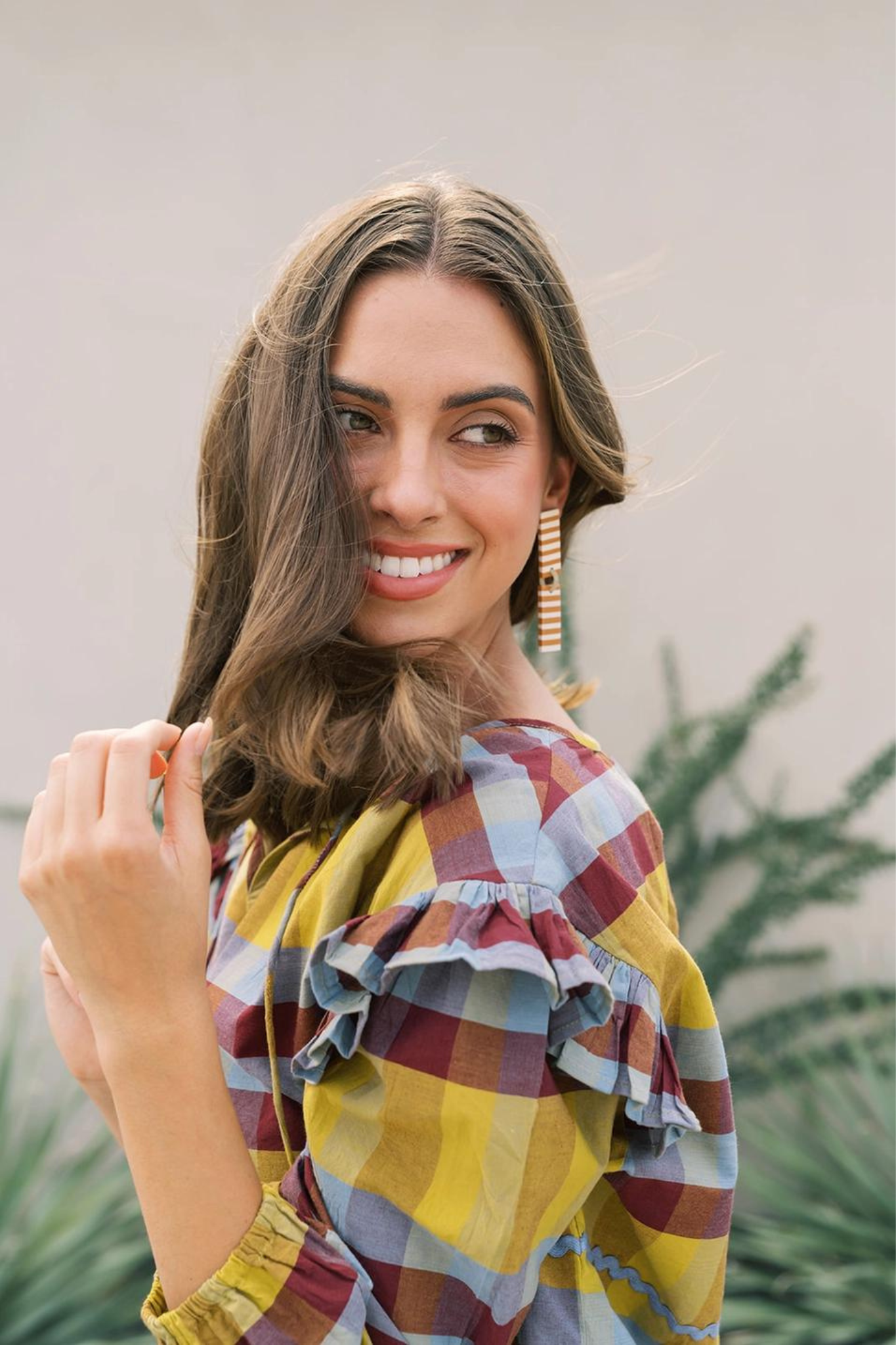 Isabelle Tan Striped Earrings