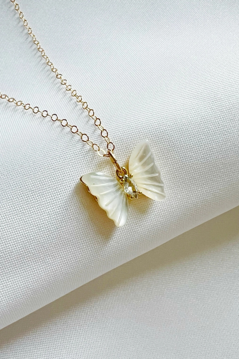 Brynn Butterfly Mother of Pearl Necklace