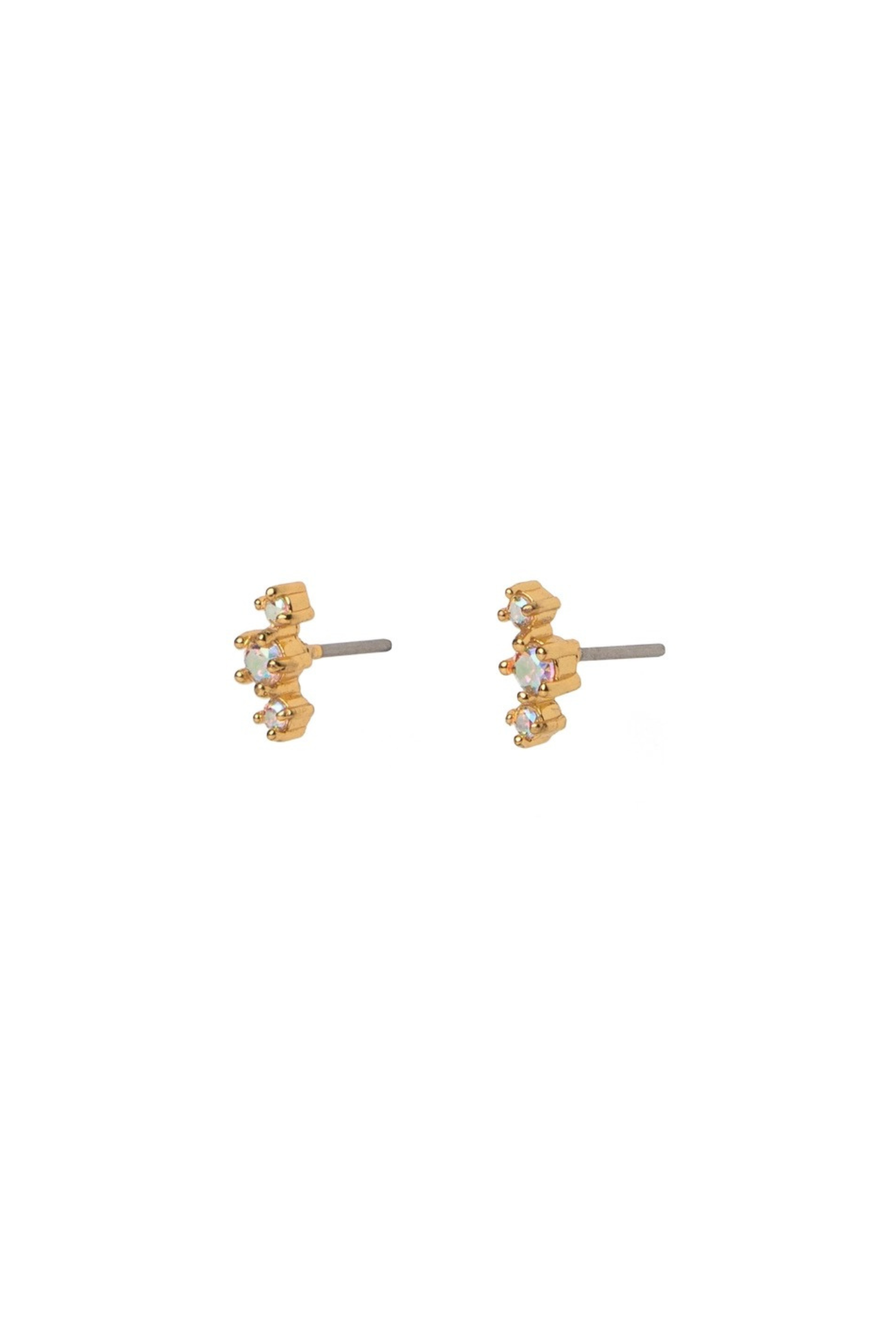 18K Gold Crystal Studs