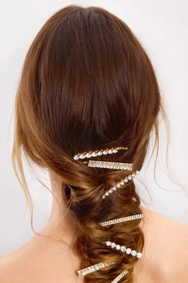 Metal Rhinestone Bobby Pins (4pc)