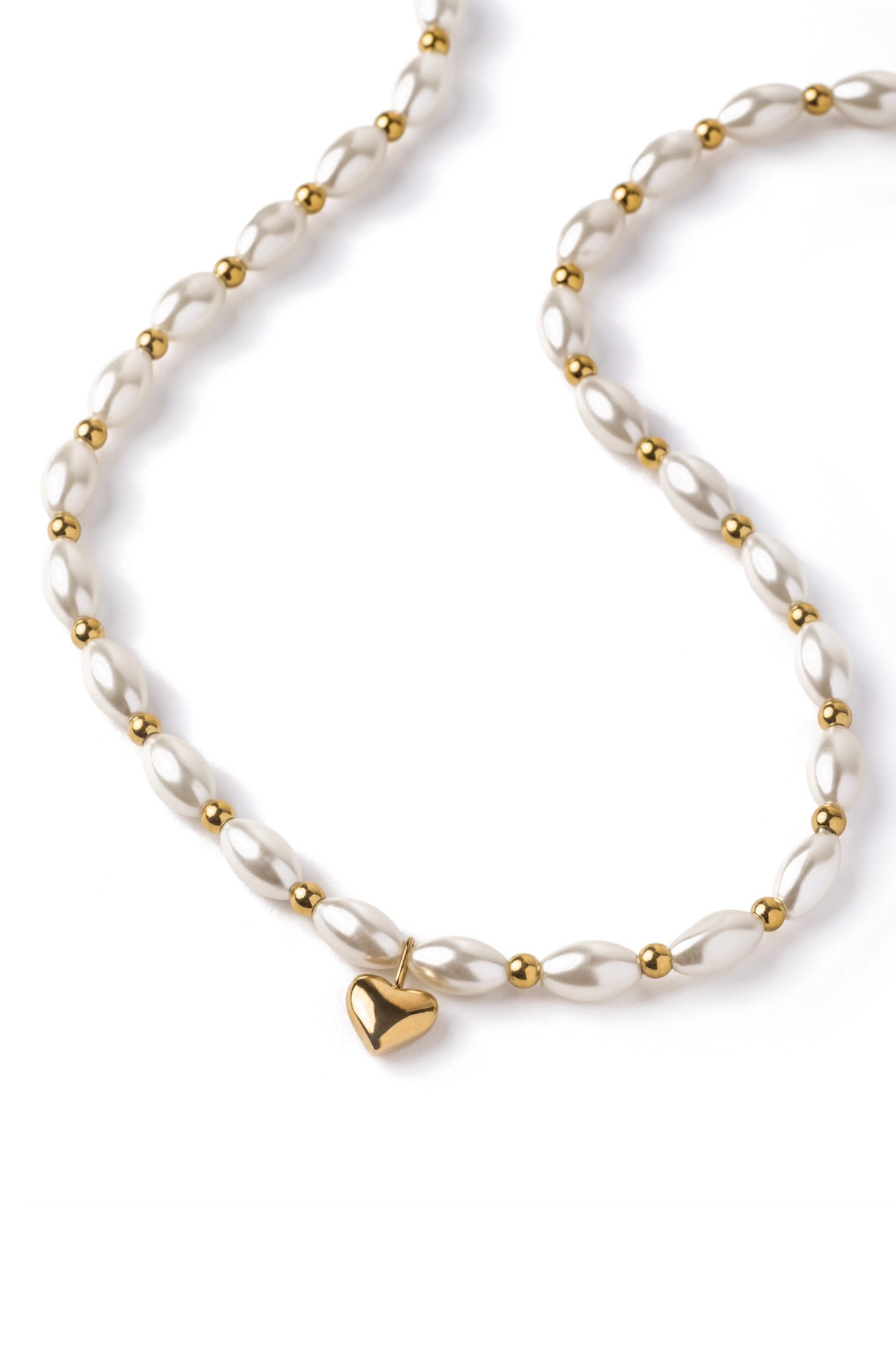 White Shell Heart Necklace