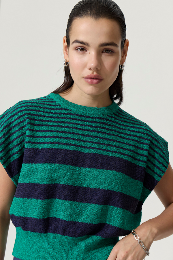 Elian Striped Knit Top