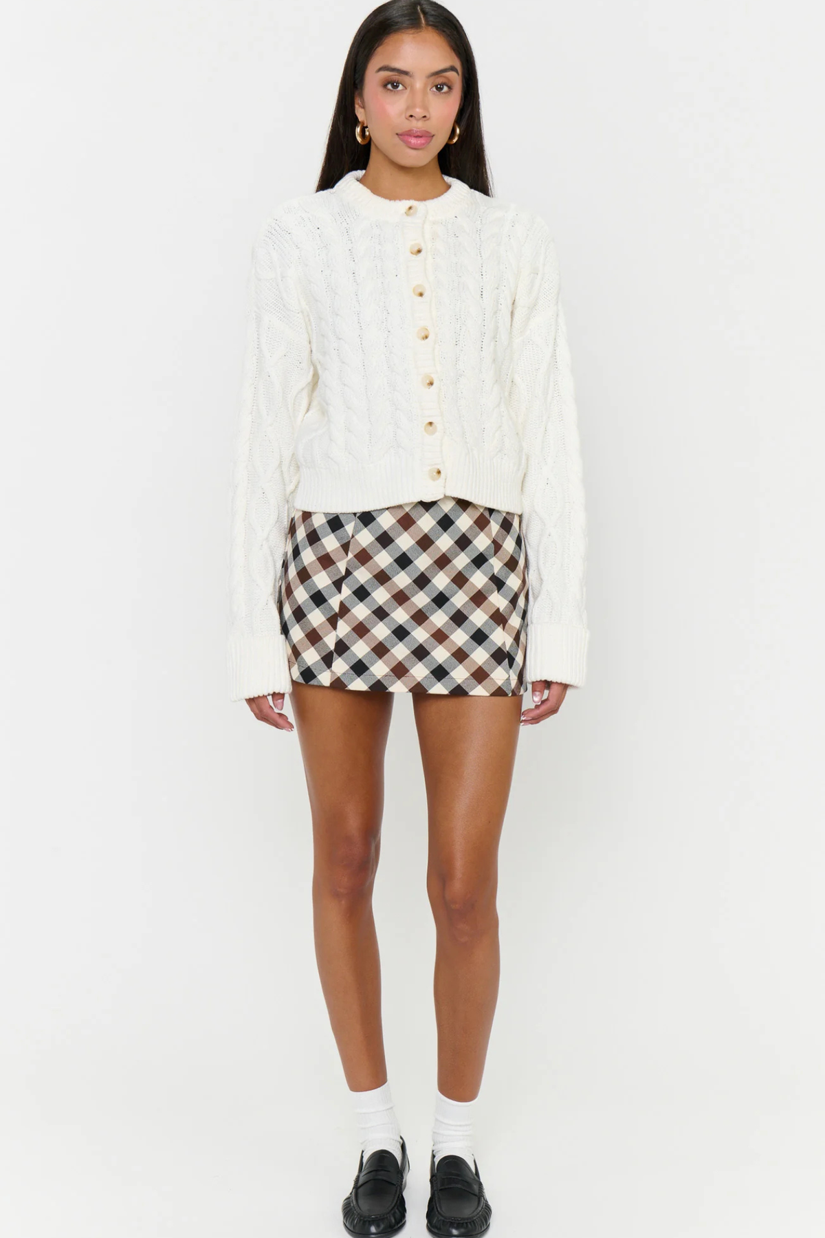 Chimney Cream Cable Knit Cardigan