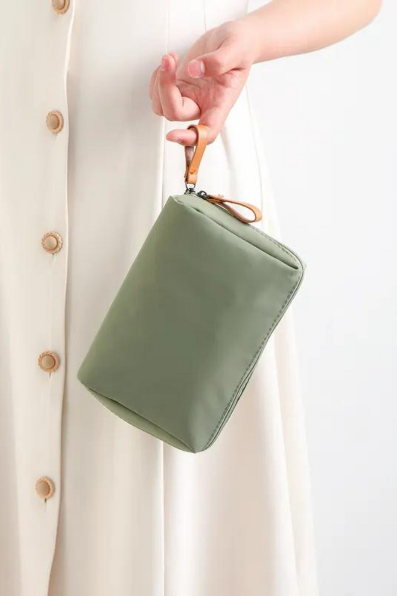 Moss Green Cosmetic Bag