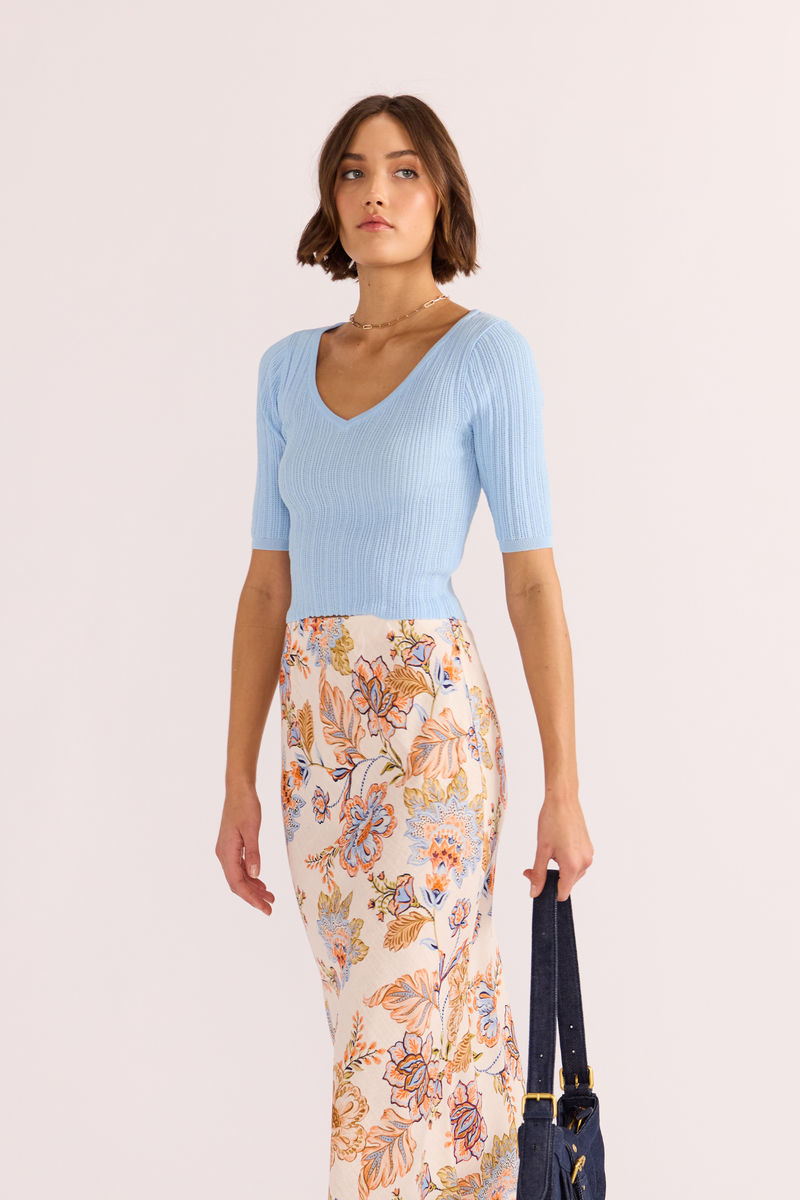 Odessa Sky Blue Knit Top