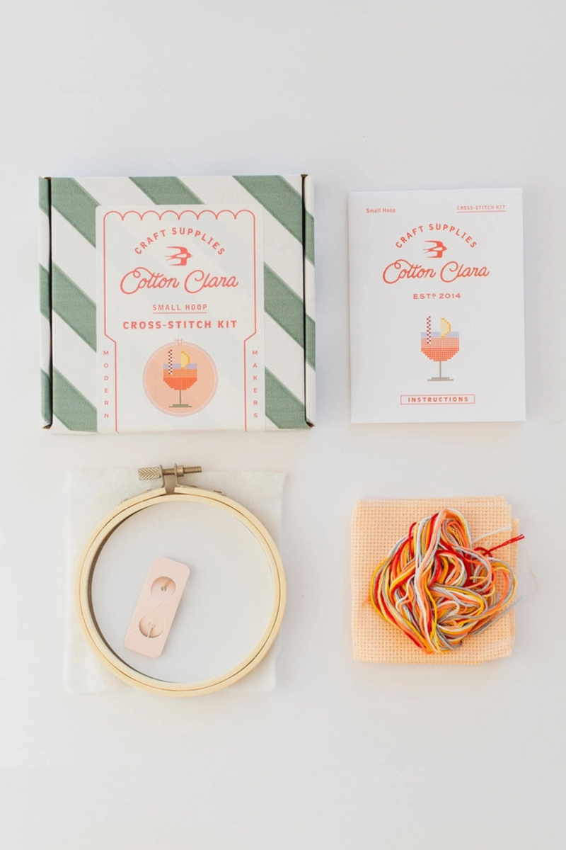 Aperol Cocktail Cross Stitch Kit