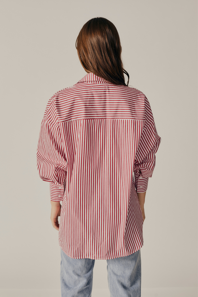 Nyssa Merlot Stripe Top