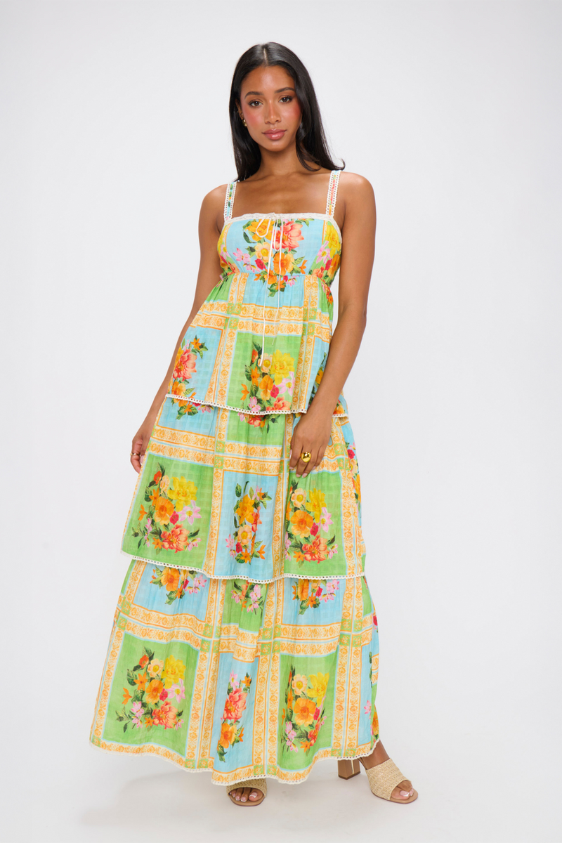 Peyton Country Bouquet Midi Dress