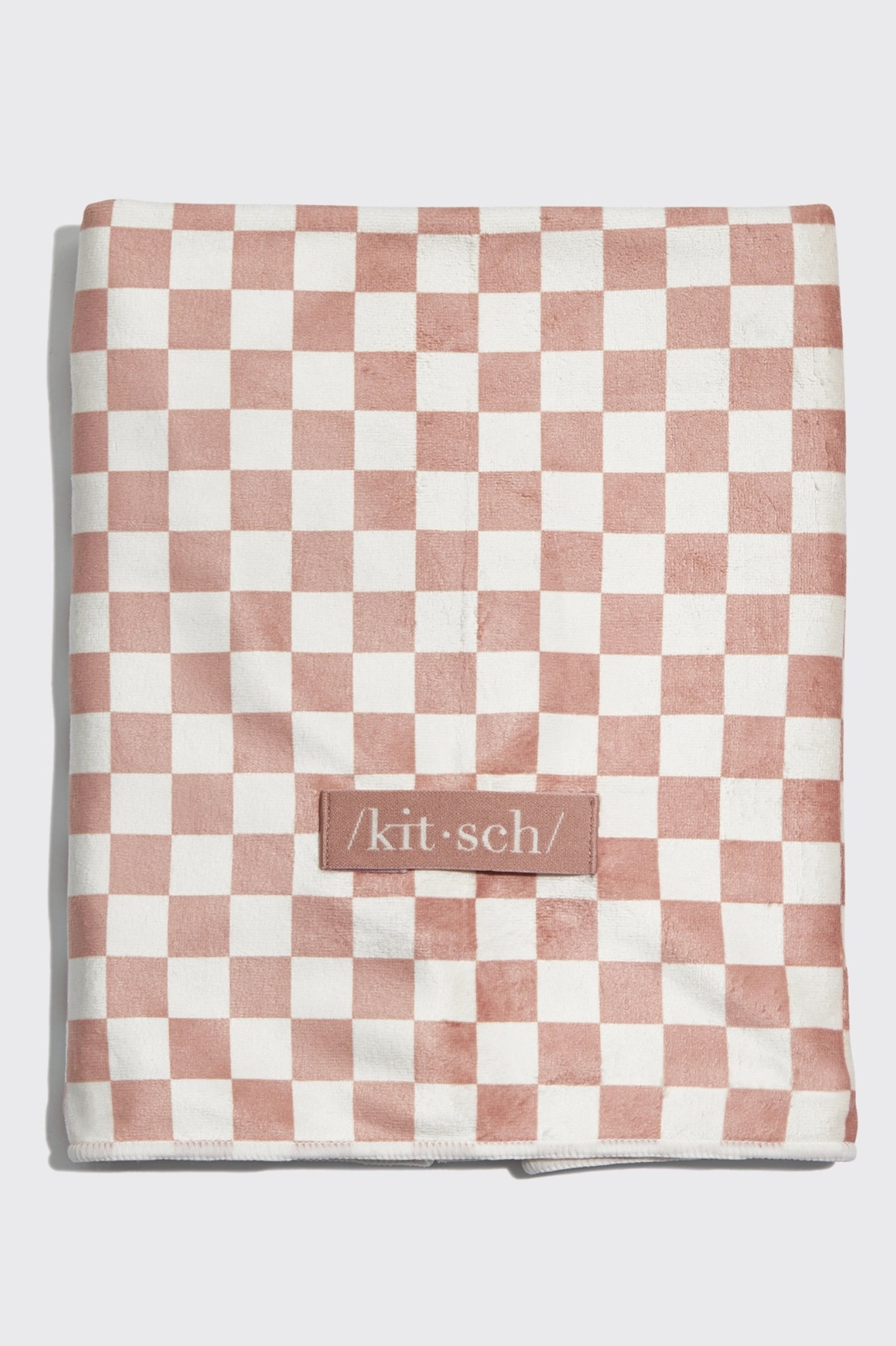 Terracotta Checker Hair Towel Wrap