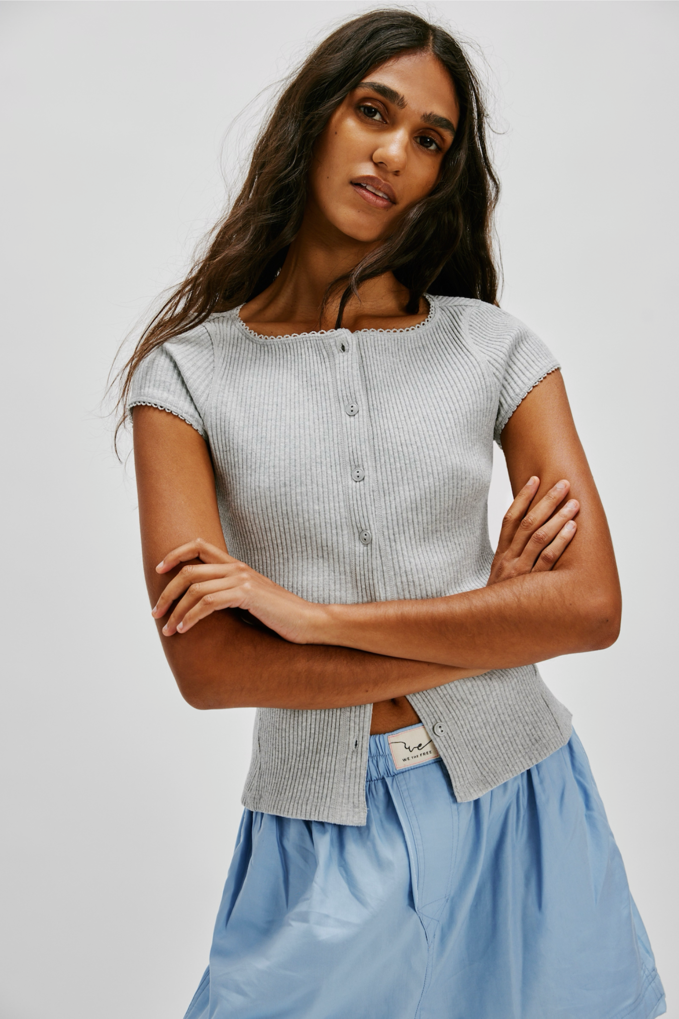 Most Wanted Heather Grey Top